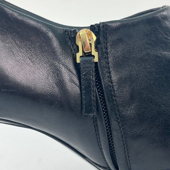 YSL Yves Saint Laurent Leather Gisele Platform Ankle Booties Black Size 39/8.5 - Picture 8 of 12